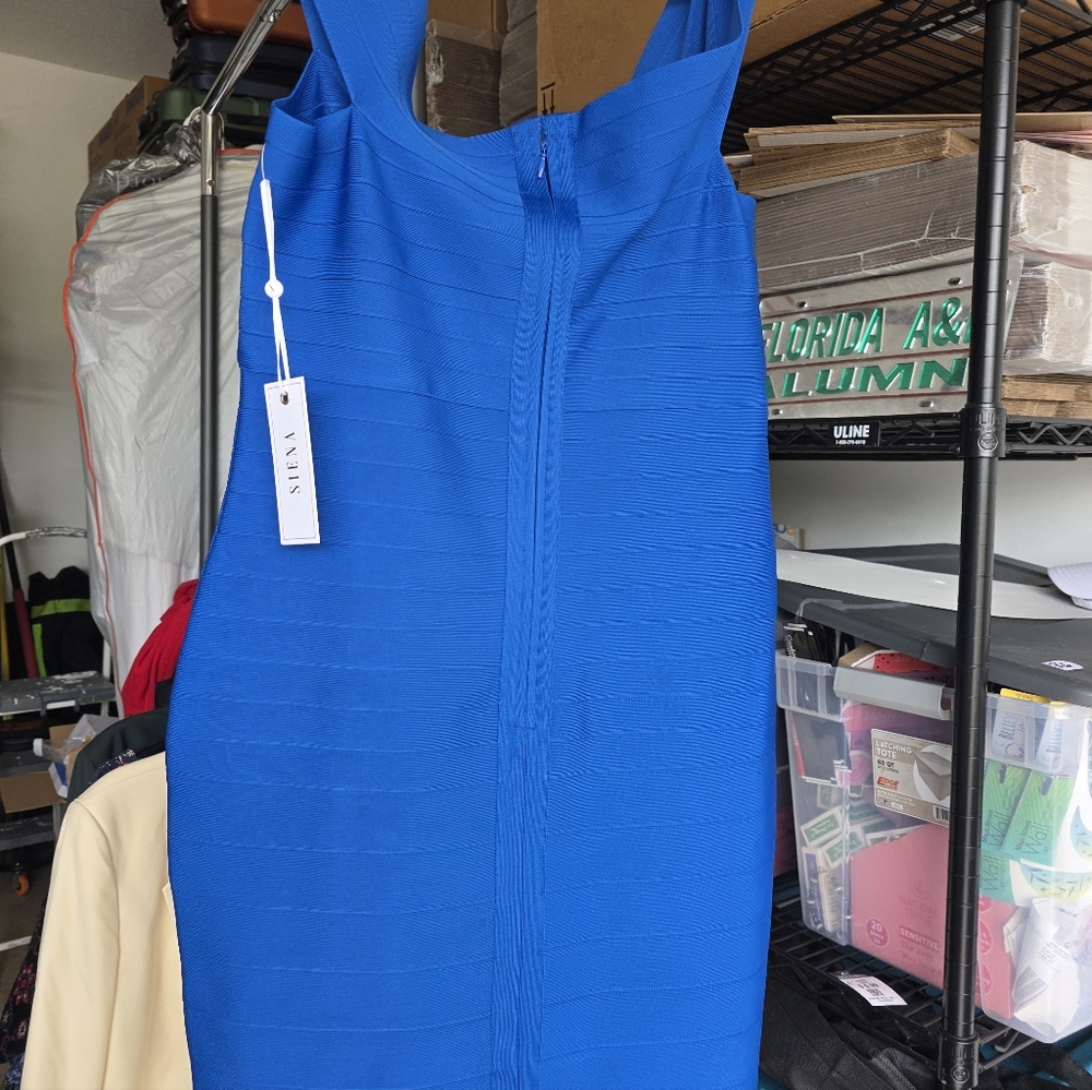 Siena Women's Blue Off-Shoulder Bandage Dress Size 14 - Picture 4 of 4